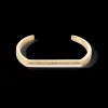 Bangle Cuff Square Stripes gold-white