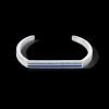 Bangle Cuff Square Stripes silver-blue