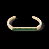 Bangle Cuff Square Stripes gold-green