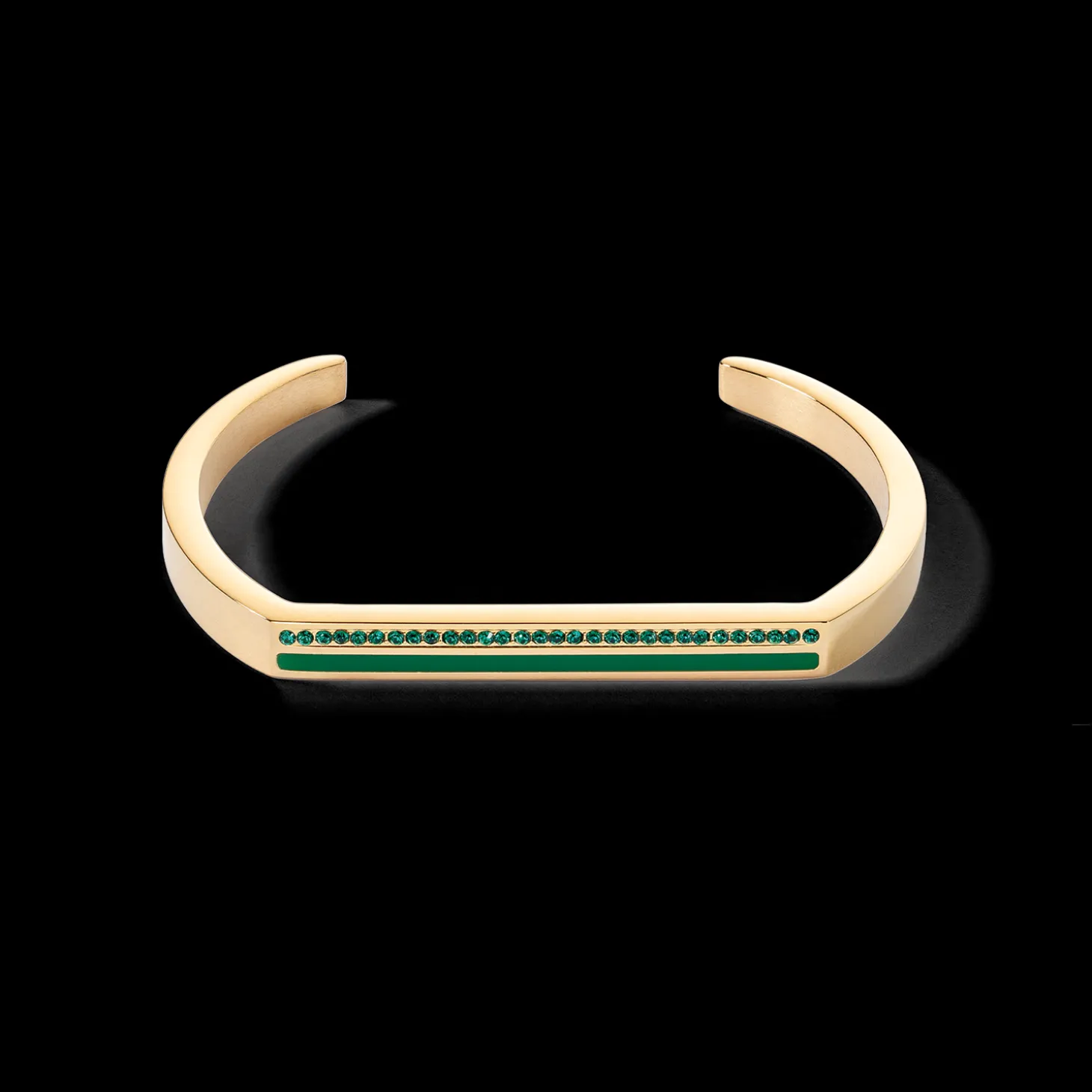 Bangle Cuff Square Stripes gold-green