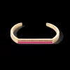 Bangle Cuff Square Stripes gold-pink
