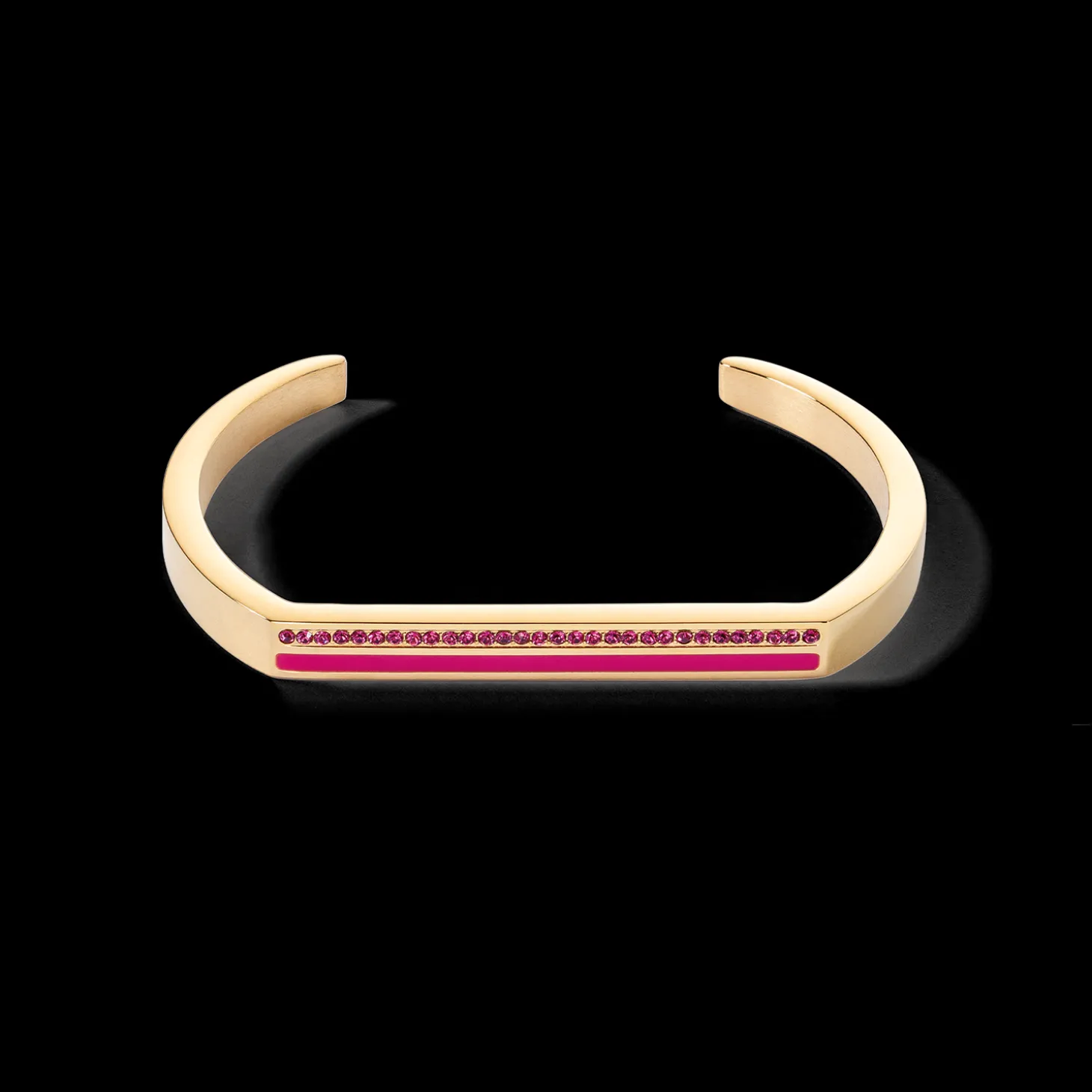 Bangle Cuff Square Stripes gold-pink