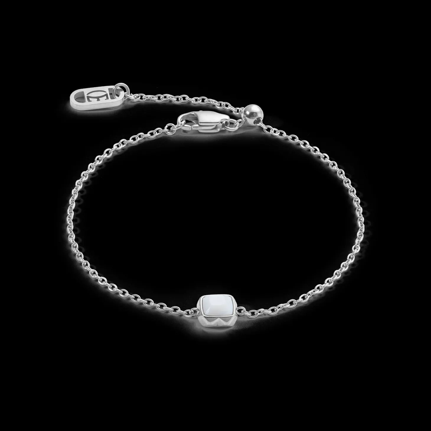 Birthstone April Bracelet White Quartz Silver