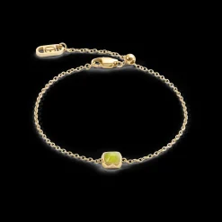 Birthstone August Bracelet Green Jade Gold