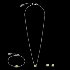 Birthstone August Earrings Green Jade Silver