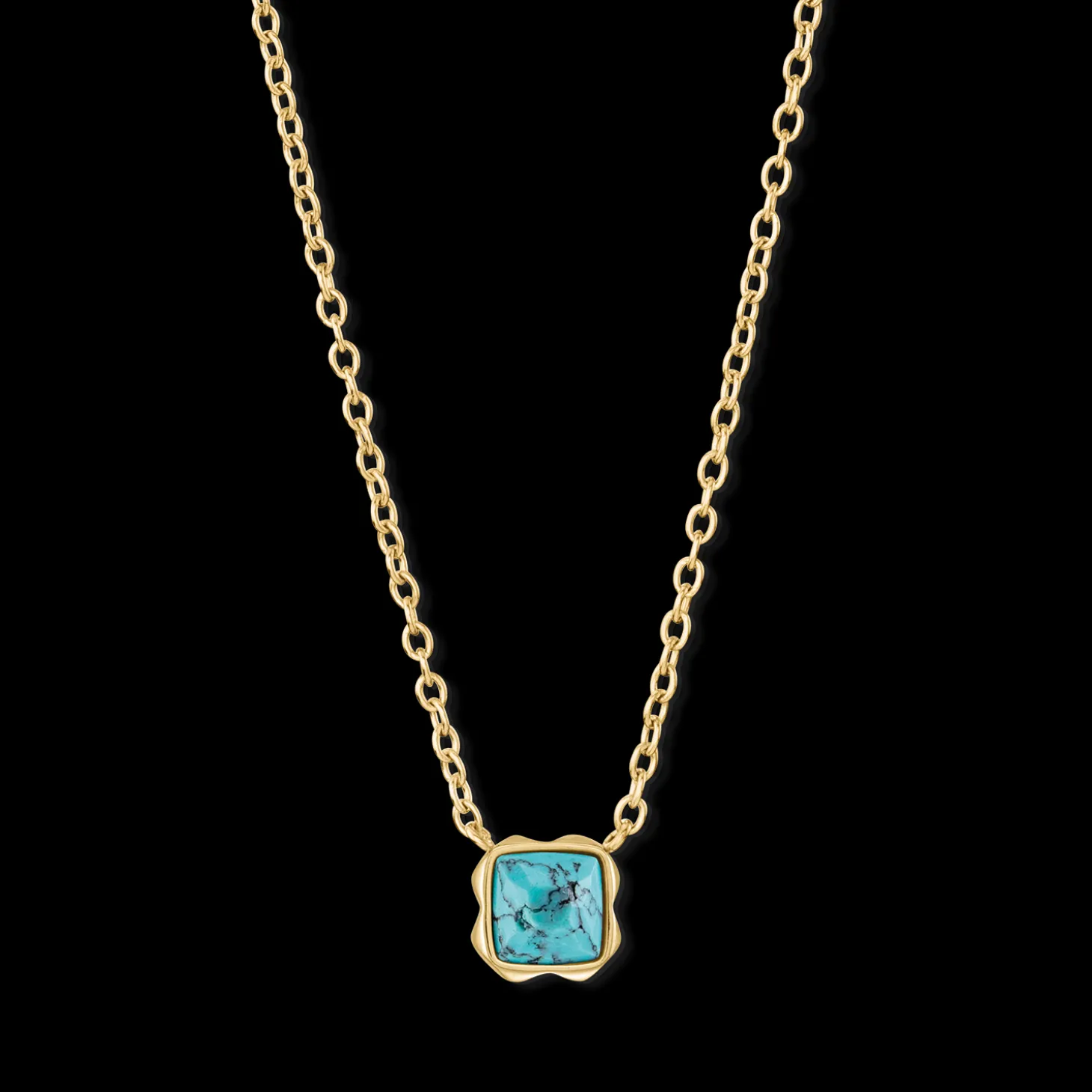 Birthstone December Necklace Turquoise Gold