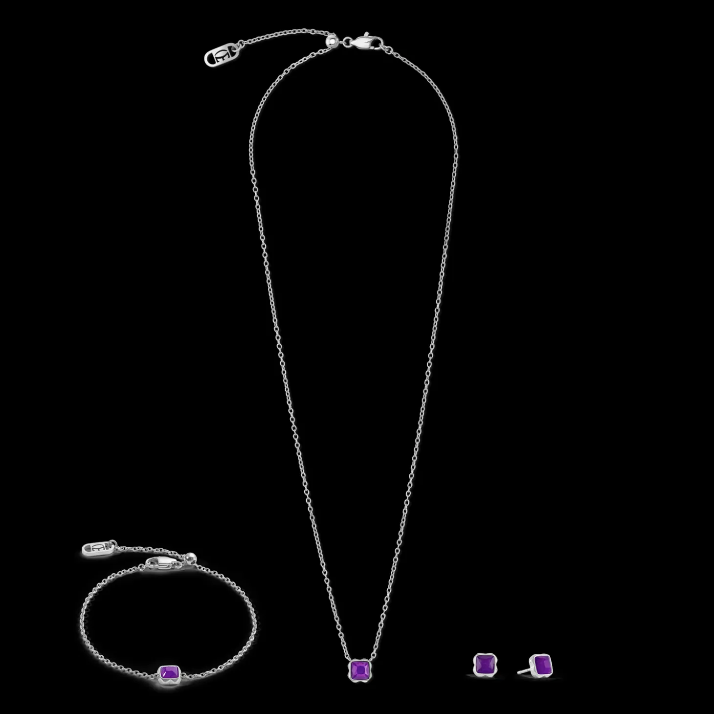 Birthstone February Earrings Sugilite Silver