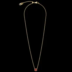 Birthstone January Necklace Red Agate Gold