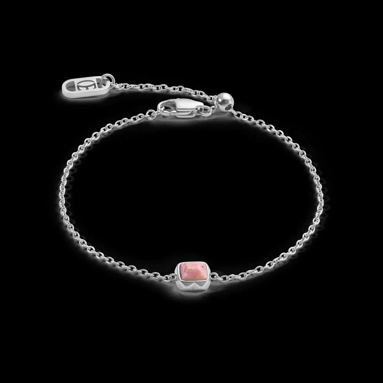 Birthstone July Bracelet Rhodochrosite Silver