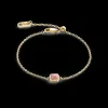 Birthstone July Bracelet Rhodochrosite Gold