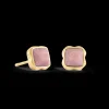 Birthstone July Earrings Rhodochrosite Gold