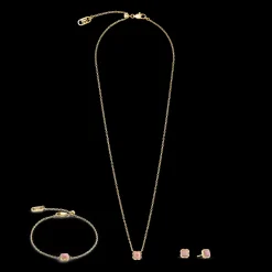 Birthstone July Earrings Rhodochrosite Gold