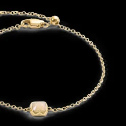 Birthstone June Bracelet Cream Jade Gold
