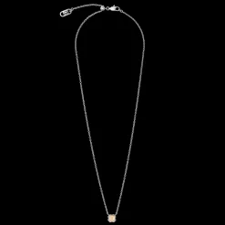 Birthstone June Necklace Cream Jade Silver