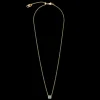 Birthstone March Necklace Blue Aventurine Gold