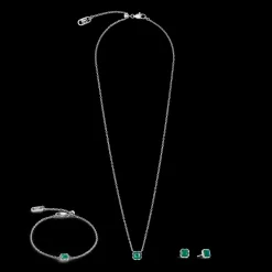 Birthstone May Earrings Green Agate Silver