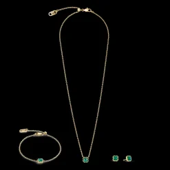 Birthstone May Earrings Green Agate Gold