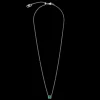 Birthstone May Necklace Green Agate Silver