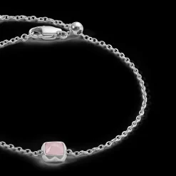 Birthstone October Bracelet Rose Quartz Silver