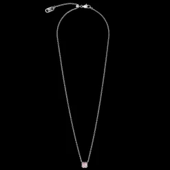 Birthstone October Necklace Rose Quartz Silver
