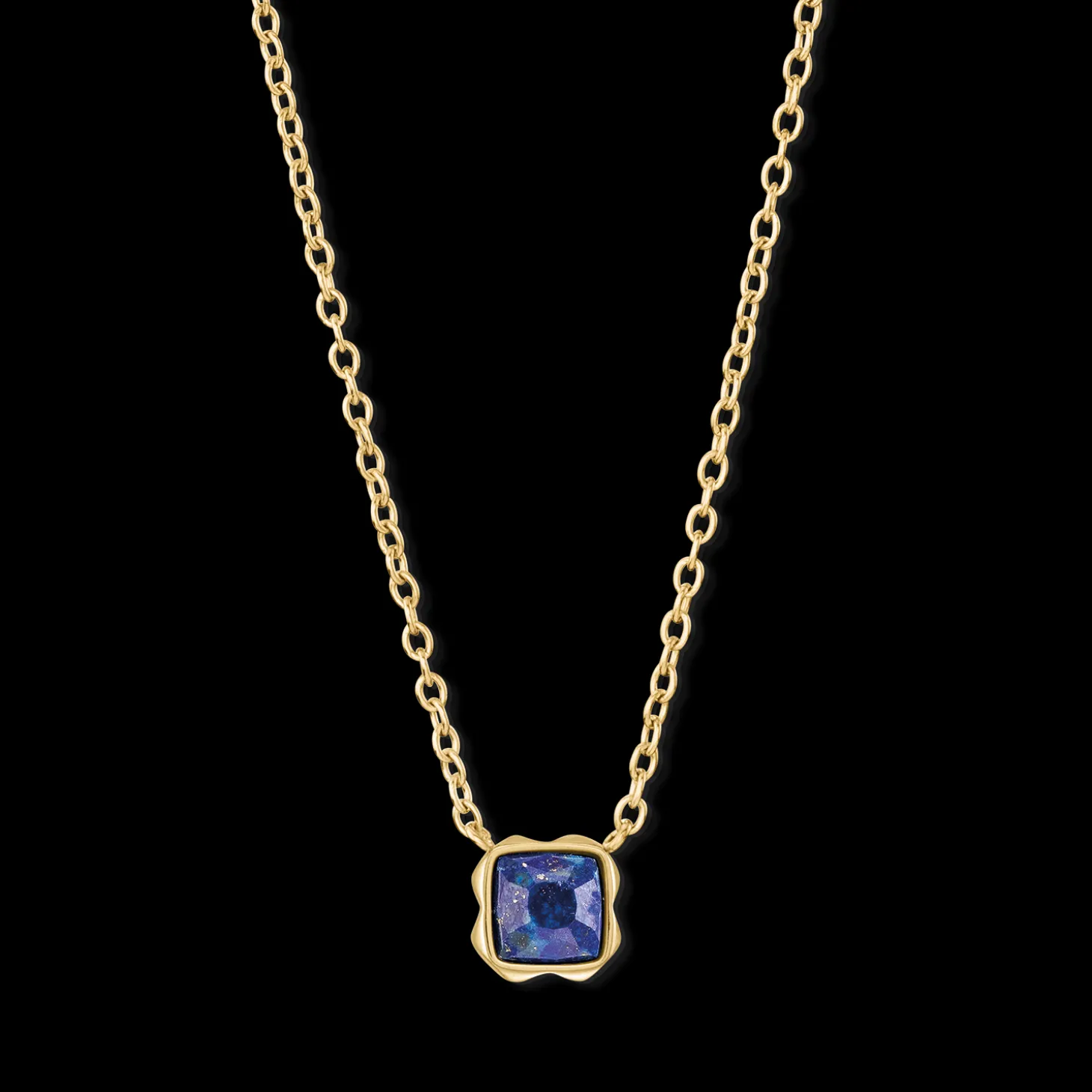 Birthstone September Necklace Lapis Lazuli Gold
