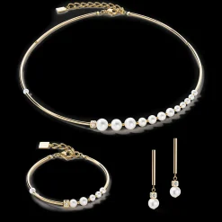 Bracelet Asymmetry Freshwater Pearls & stainless steel white-gold
