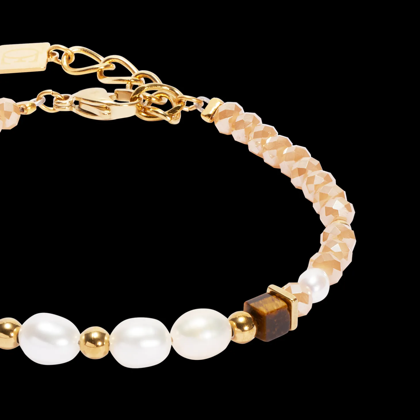 Bracelet Cosmic Pearls deep gold