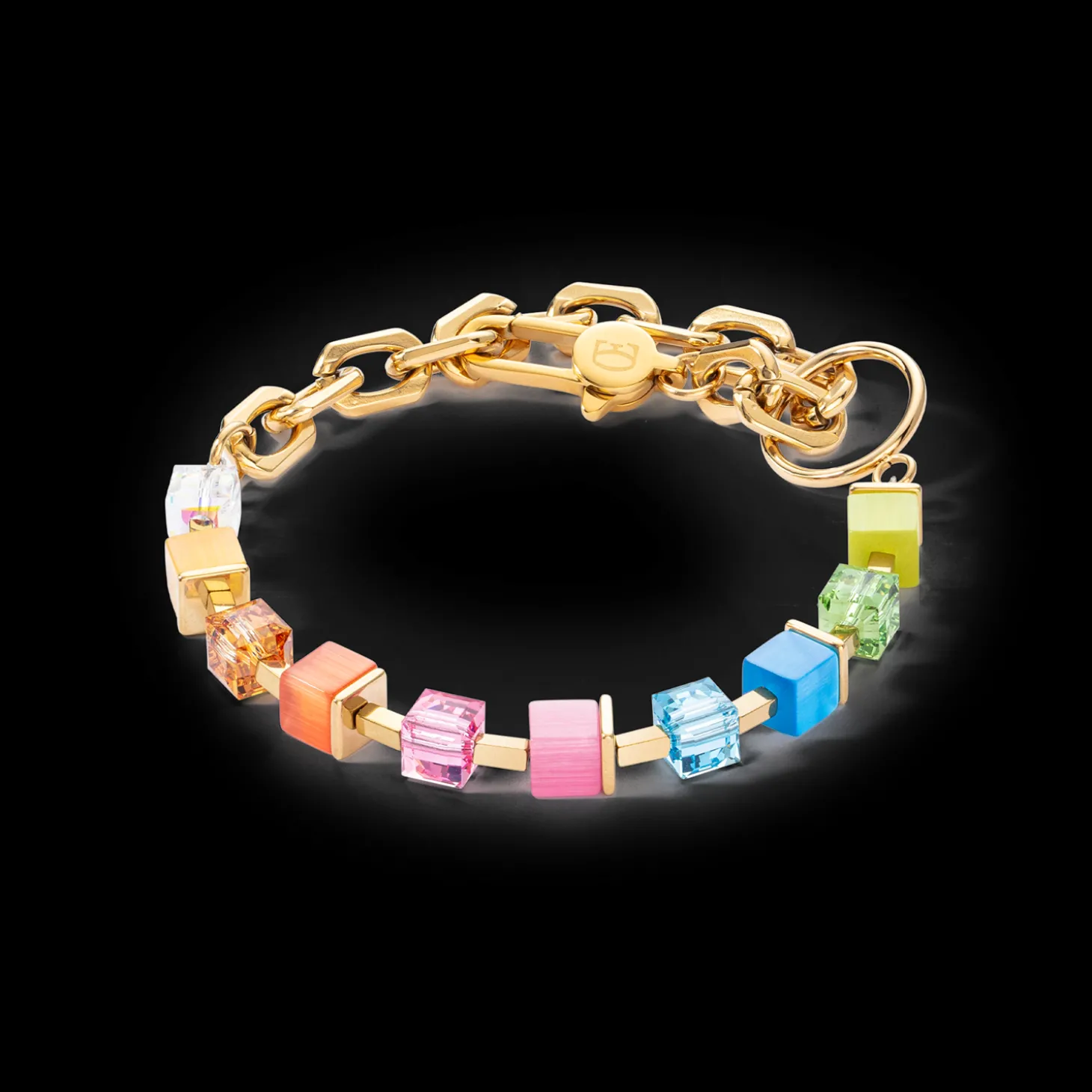 Bracelet Cube Fusion Charm gold-rainbow