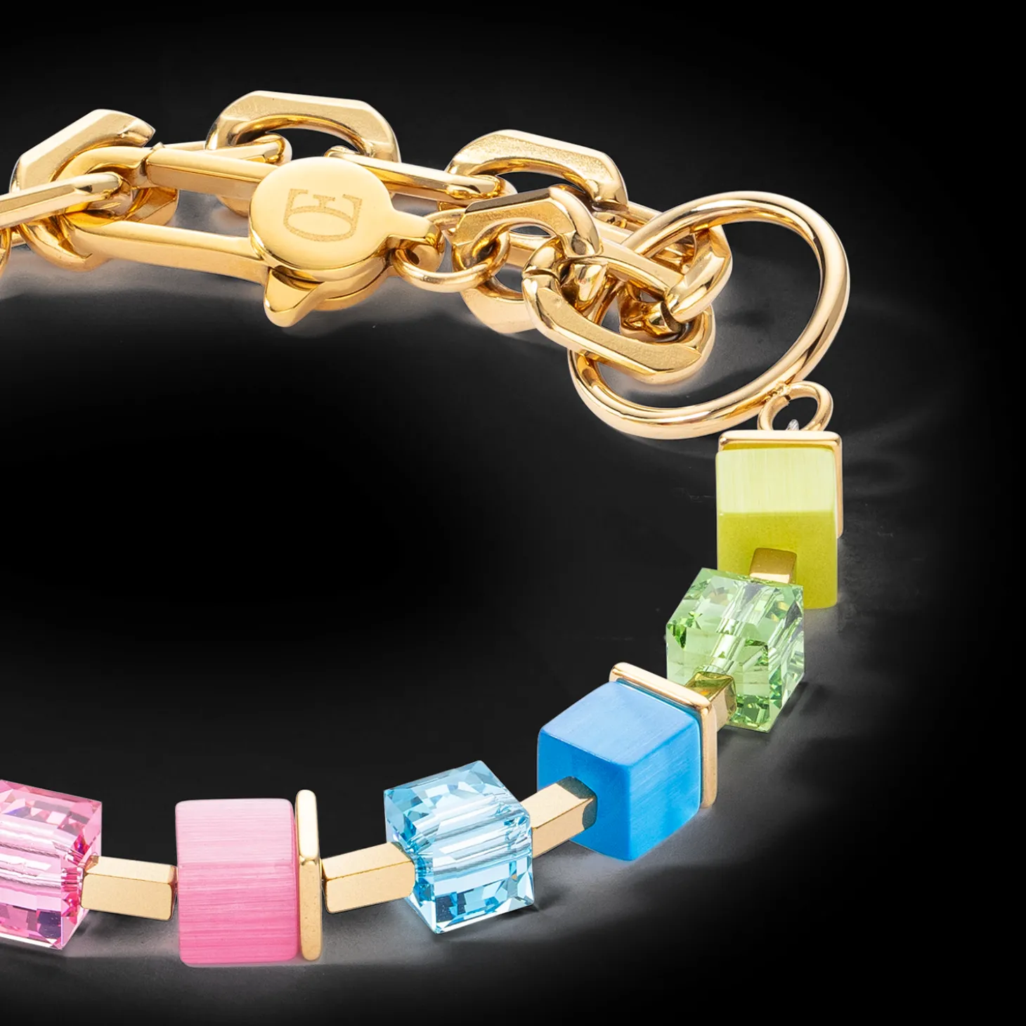 Bracelet Cube Fusion Charm gold-rainbow