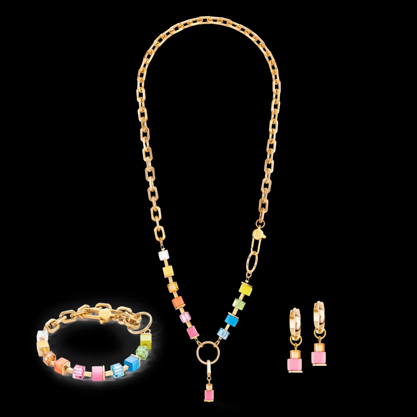 Bracelet Cube Fusion Charm gold-rainbow