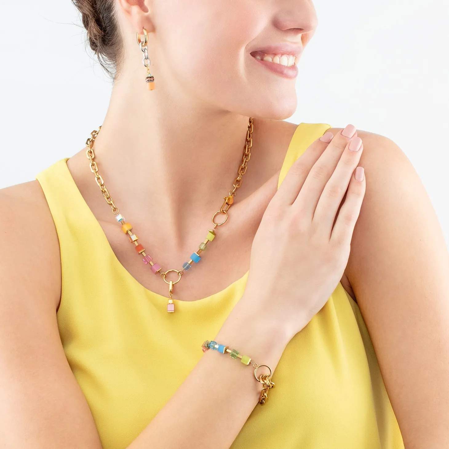 Bracelet Cube Fusion Charm gold-rainbow