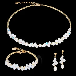 Bracelet Dancing Crystals & Pearls gold