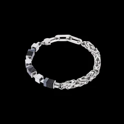 Bracelet Fusion Snake Chain black-silver