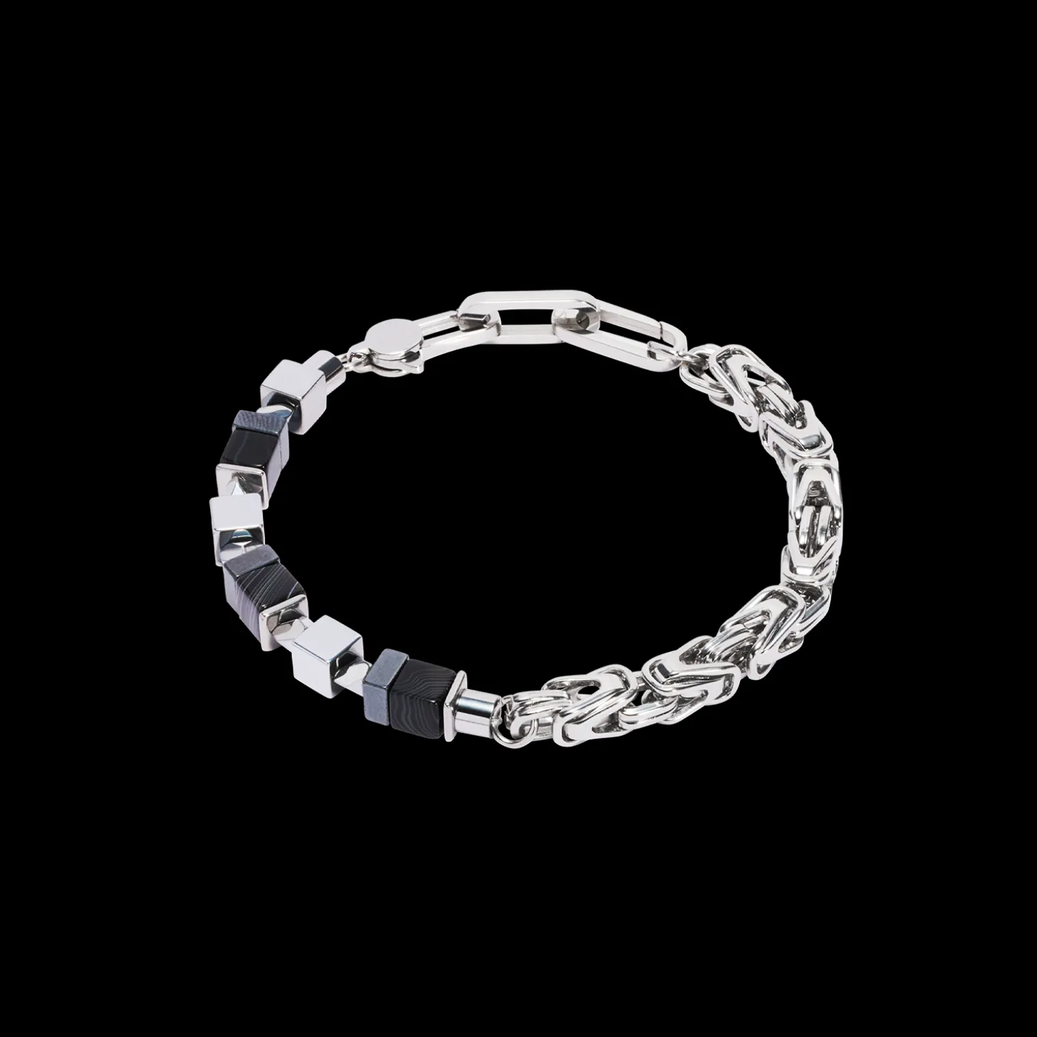 Bracelet Fusion Snake Chain black-silver