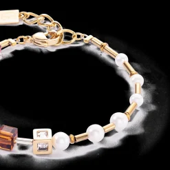 Bracelet GeoCUBE® Fusion Precious Pearl Mix gold-autumn