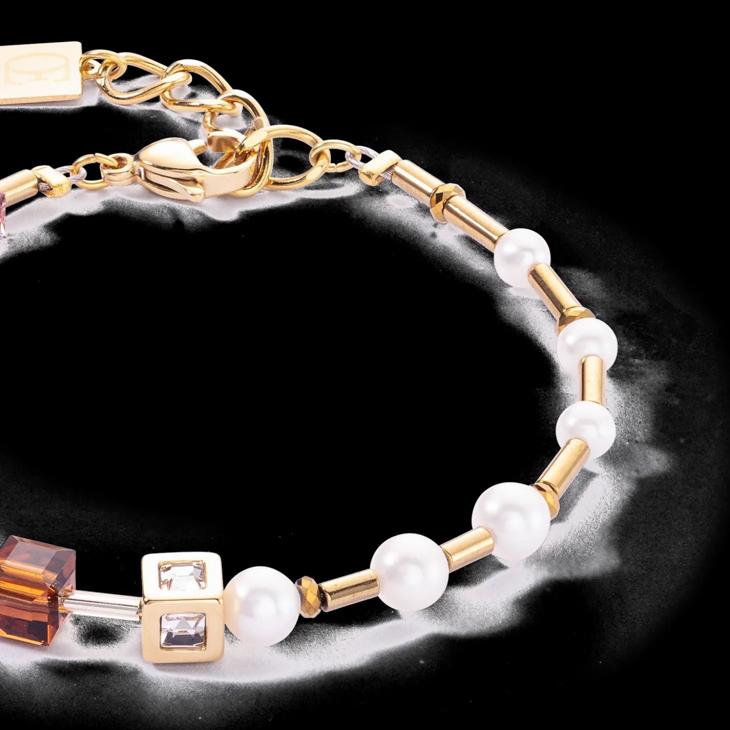 Bracelet GeoCUBE® Fusion Precious Pearl Mix gold-autumn