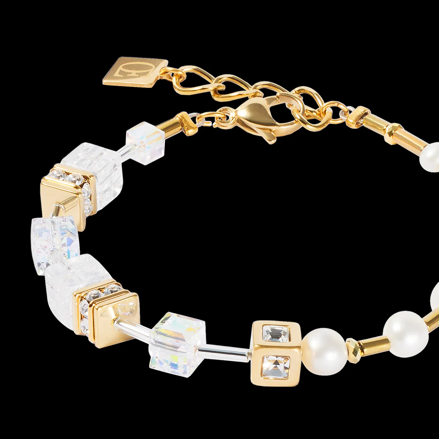 Bracelet GeoCUBE® Fusion Precious Pearl Mix gold-white