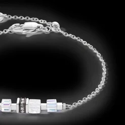 Bracelet Mini Cubes & Chain silver-white