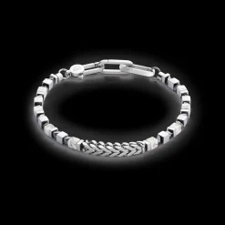 Bracelet Precious Cubes & Chain white-silver