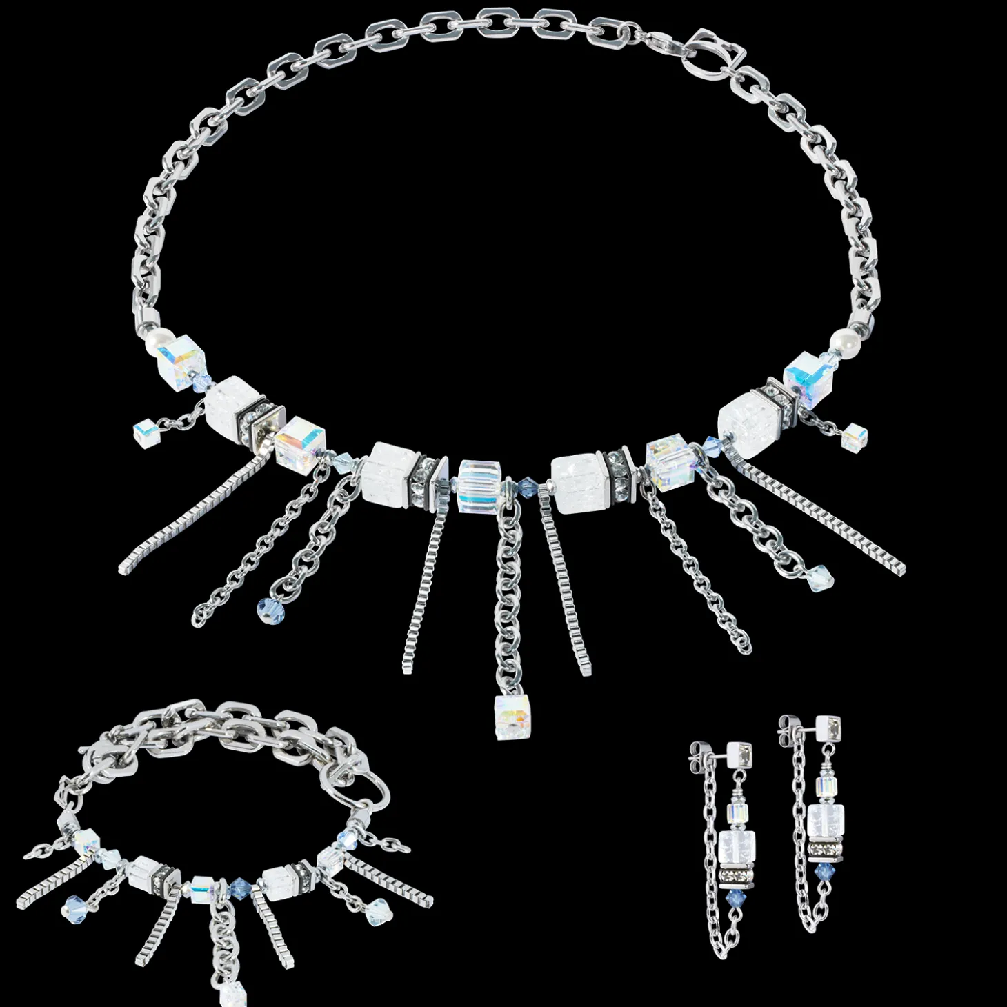 Bracelet Sunray Cube Bohème silver-white