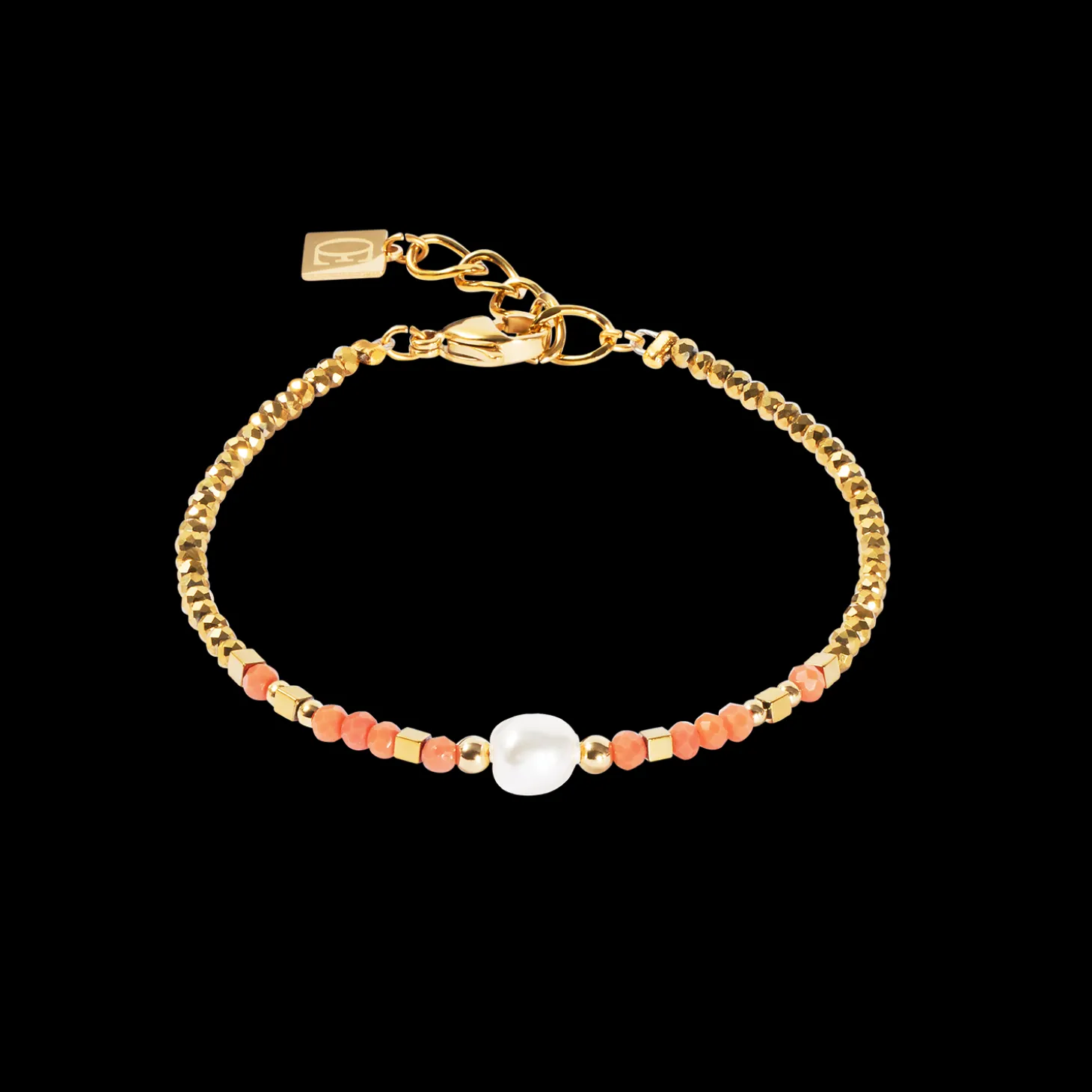 Bracelet Sunset Pearl gold-coral