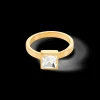 Brilliant Square big ring gold crystal