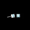 Brilliant Square small earrings silver aqua