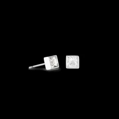 Brilliant Square small earrings silver crystal