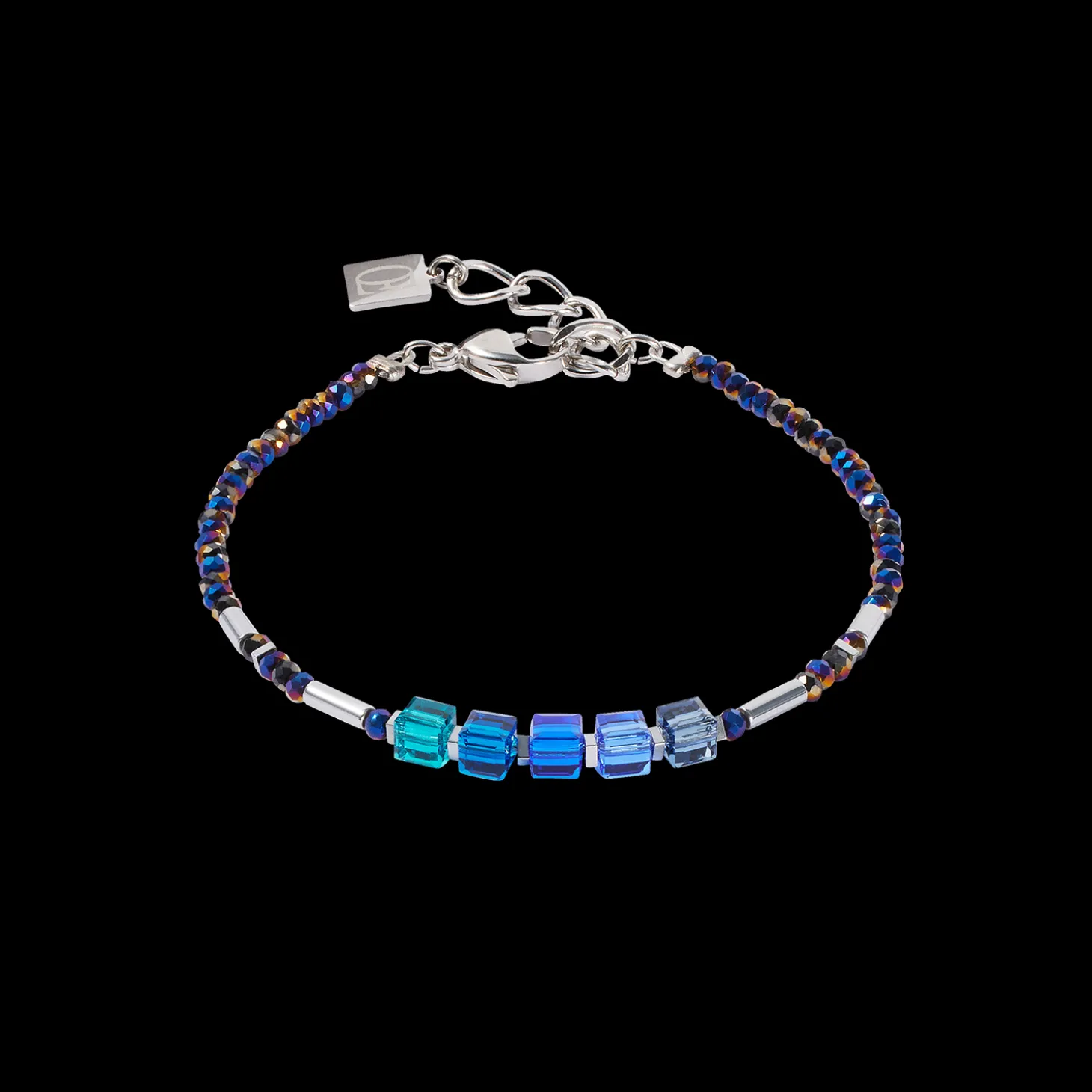 Cube Story Minimalistic Sparkling bracelet blue