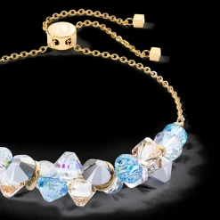 Dancing Crystals bracelet gold aqua