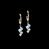 Dancing Crystals earrings gold aqua