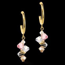 Dancing Crystals earrings gold light rose