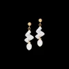 Earrings Dancing Crystals & Pearls gold