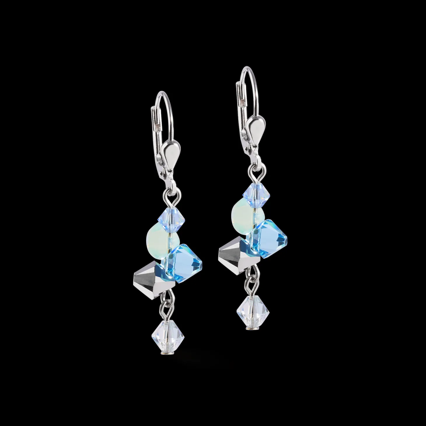 Earrings Dancing Crystals silver-blue